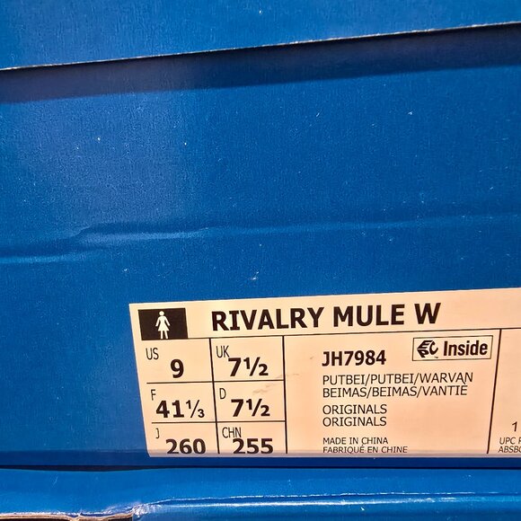 Adidas Originals Rivalry Platform Gray Mule Shoes Nubuck Leather Size 9 NEW - Picture 9 of 9